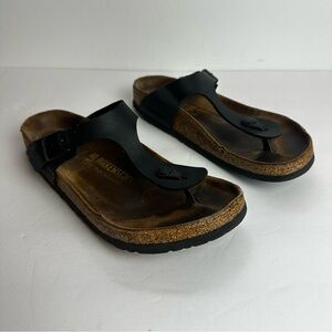 Birkenstock Gizeh Sandals EU 40 US Women’s 9 or Men’s 7 Black Unisex Leather